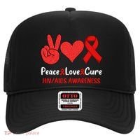 Peace Love Cure World Aids Day HIV/AIDS Awareness Hat thumb 0