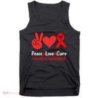 Peace Love Cure World Aids Day HIV/AIDS Awareness Tank Top thumb 0