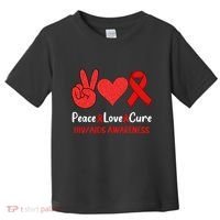 Peace Love Cure World Aids Day HIV/AIDS Awareness Toddler T-Shirt thumb 0