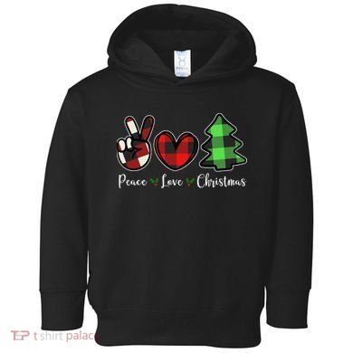 Peace Love Christmas Holiday Festive Gift Toddler Hoodie
