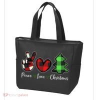 Peace Love Christmas Holiday Festive Gift Tote Bag thumb 3