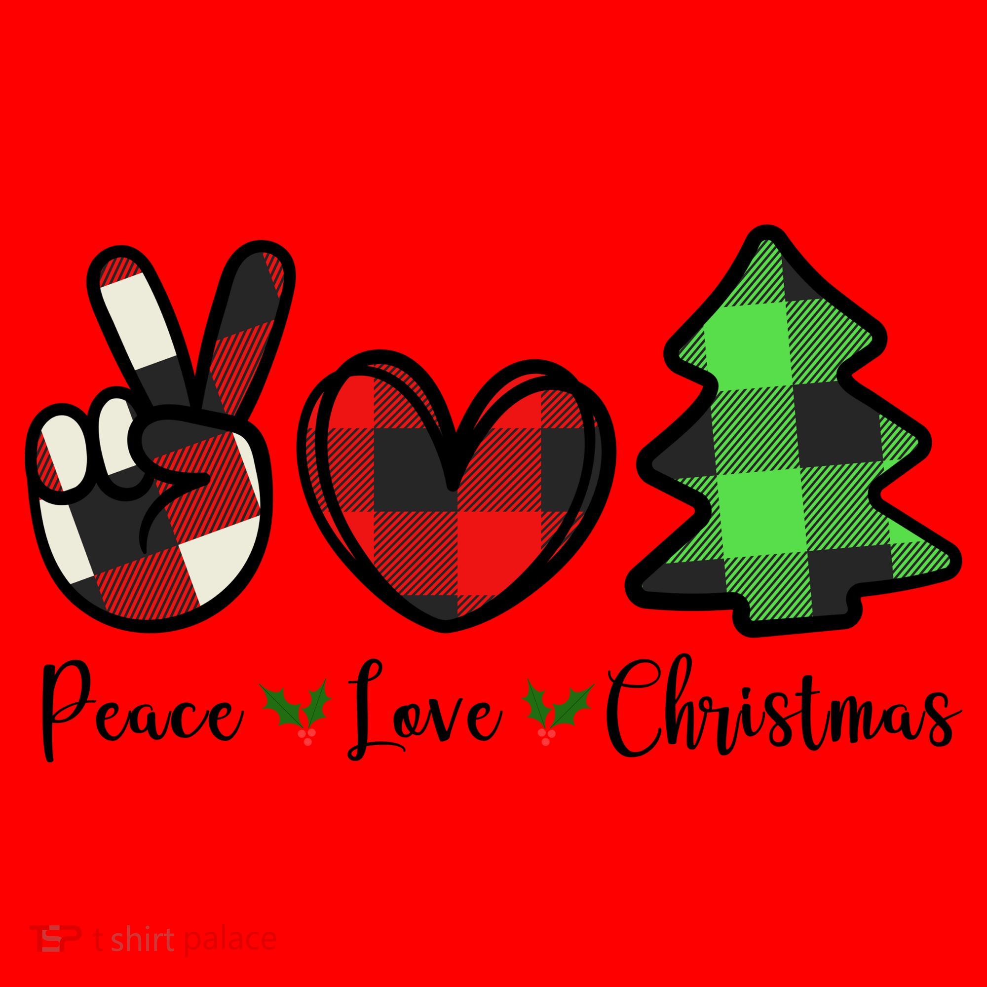 Peace Love Christmas Holiday Festive Gift Santa Hat