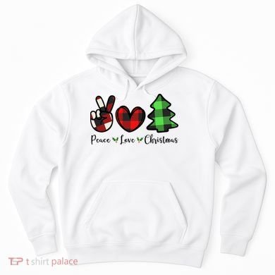 Peace Love Christmas Holiday Festive Gift Hoodie