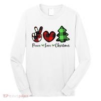 Peace Love Christmas Holiday Festive Gift Long Sleeve Shirt thumb 0