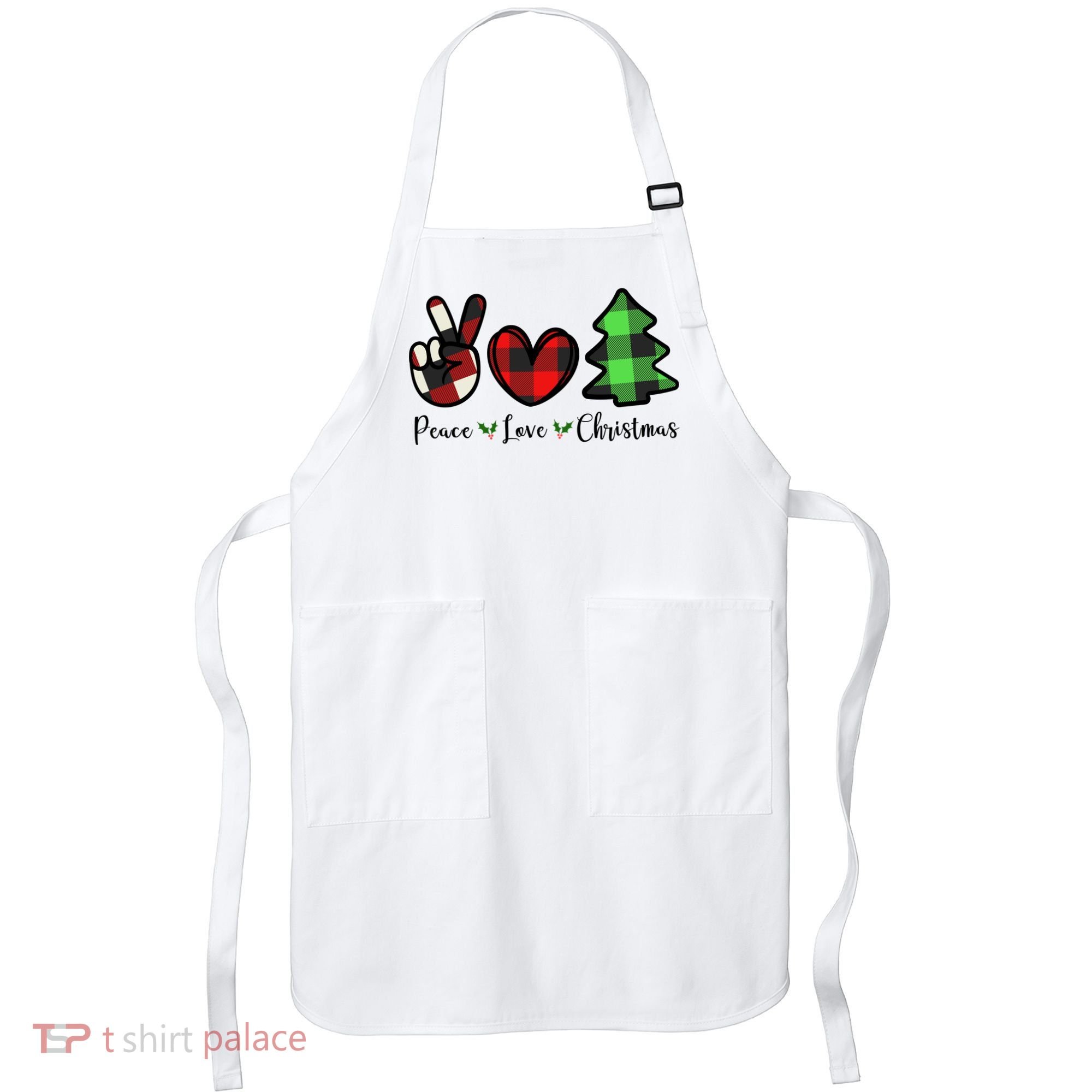 Peace Love Christmas Holiday Festive Gift Apron