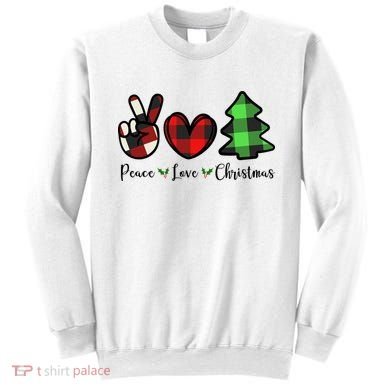 Peace Love Christmas Holiday Festive Gift Sweatshirt