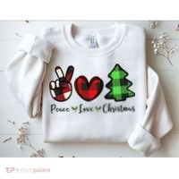 Peace Love Christmas Holiday Festive Gift Sweatshirt thumb 2