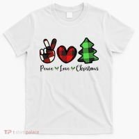 Peace Love Christmas Holiday Festive Gift T-Shirt thumb 0