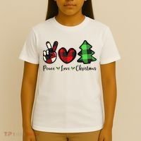 Peace Love Christmas Holiday Festive Gift T-Shirt thumb 4
