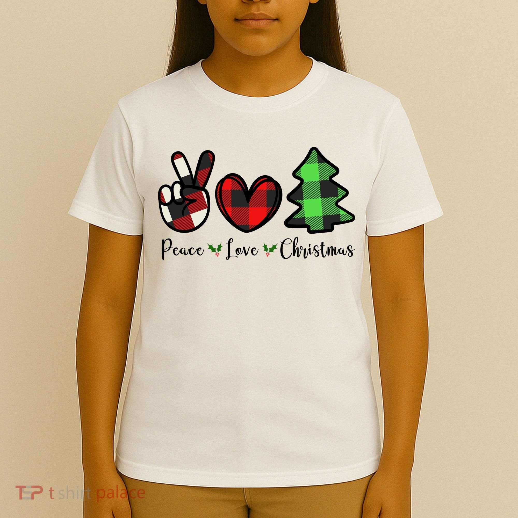 Peace Love Christmas Holiday Festive Gift T-Shirt