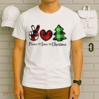 Peace Love Christmas Holiday Festive Gift T-Shirt thumb 6