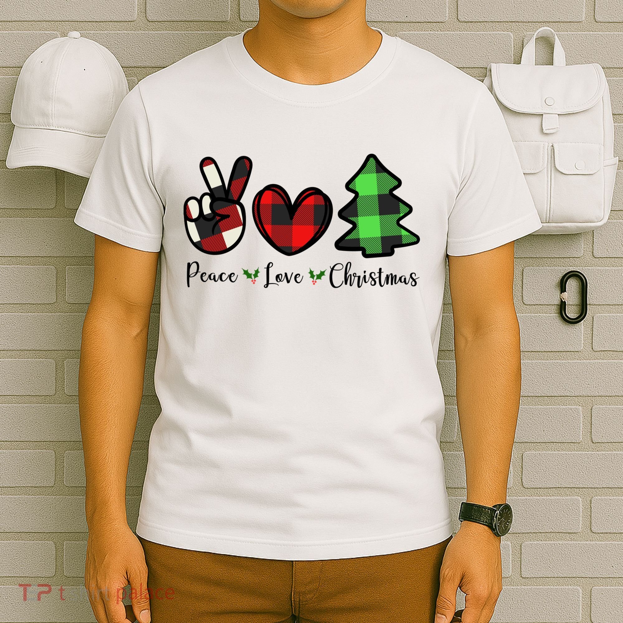 Peace Love Christmas Holiday Festive Gift T-Shirt