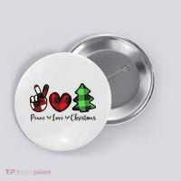 Peace Love Christmas Holiday Festive Gift Button thumb 0