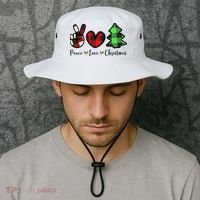 Peace Love Christmas Holiday Festive Gift Bucket Hat thumb 2