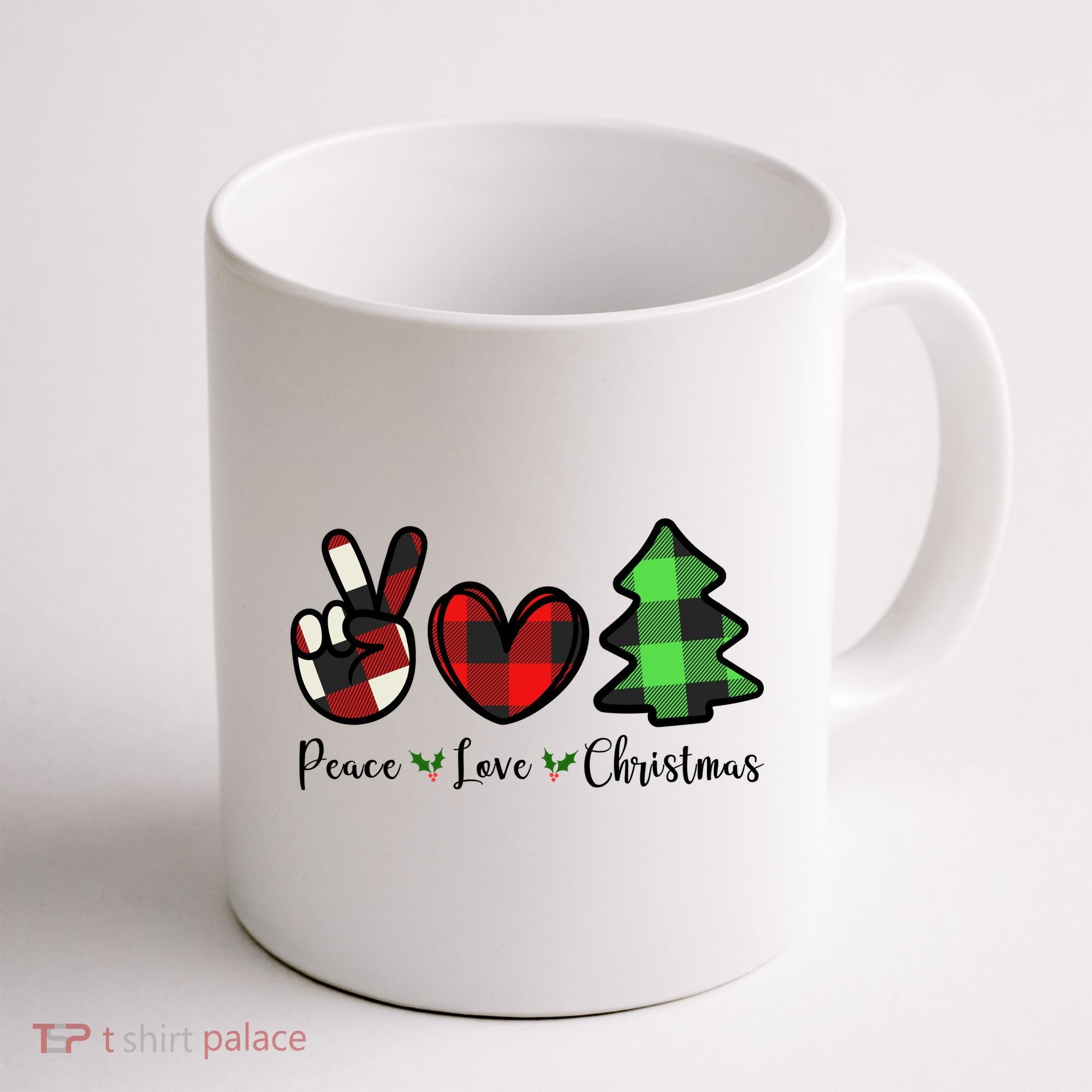 Peace Love Christmas Holiday Festive Gift Coffee Mug