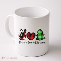Peace Love Christmas Holiday Festive Gift Coffee Mug thumb 0
