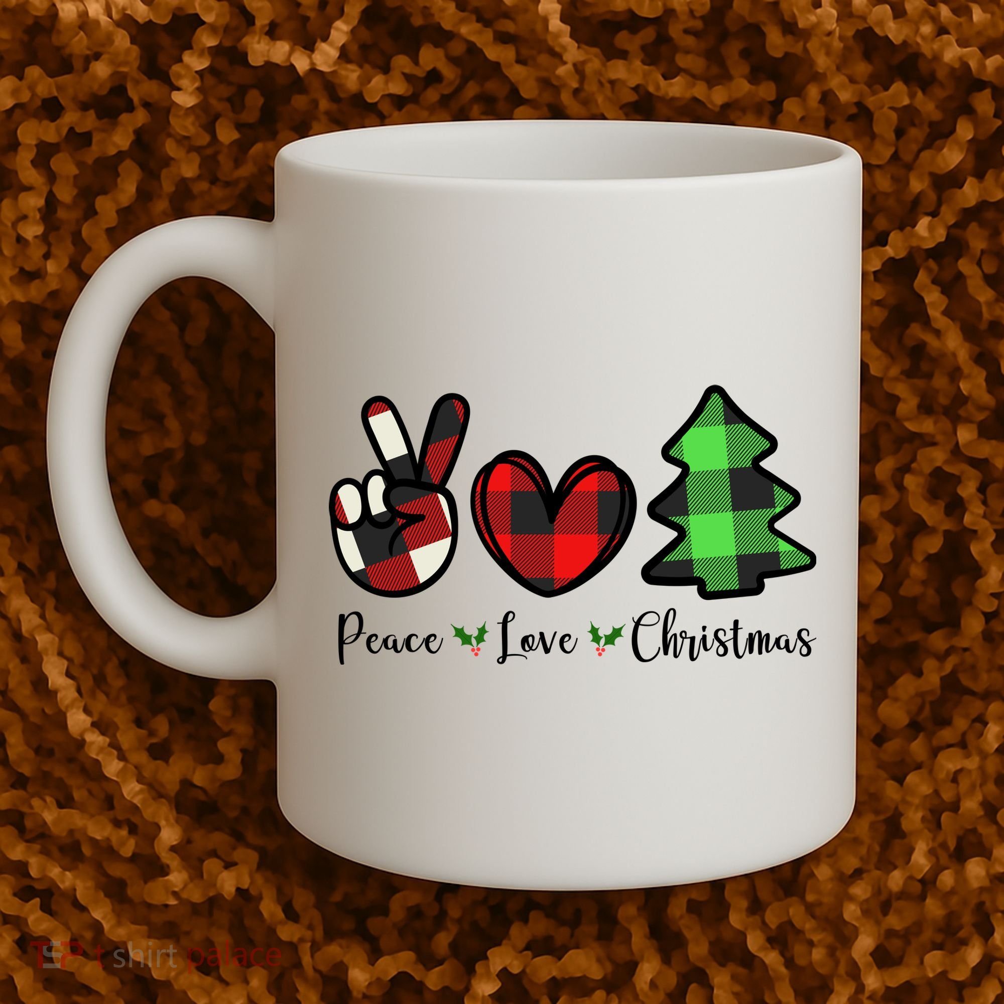 Peace Love Christmas Holiday Festive Gift Coffee Mug