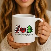 Peace Love Christmas Holiday Festive Gift Coffee Mug thumb 3