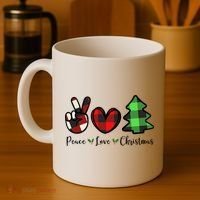 Peace Love Christmas Holiday Festive Gift Coffee Mug thumb 4