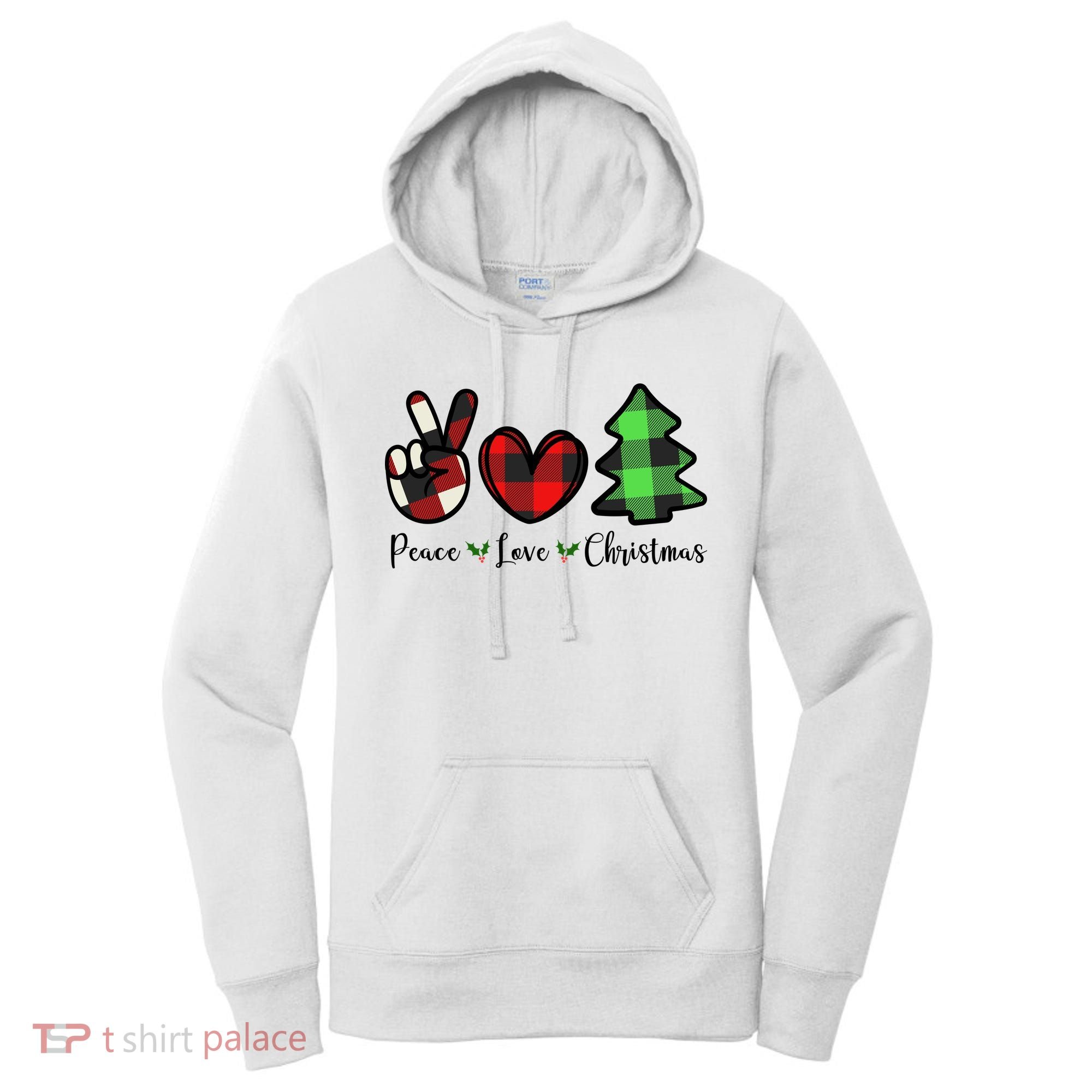 Peace Love Christmas Holiday Festive Gift Women's Hoodie