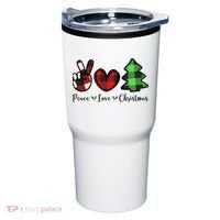 Peace Love Christmas Holiday Festive Gift Tumbler thumb 0