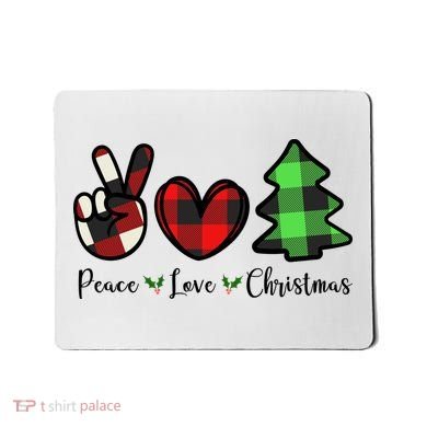 Peace Love Christmas Holiday Festive Gift Mousepad