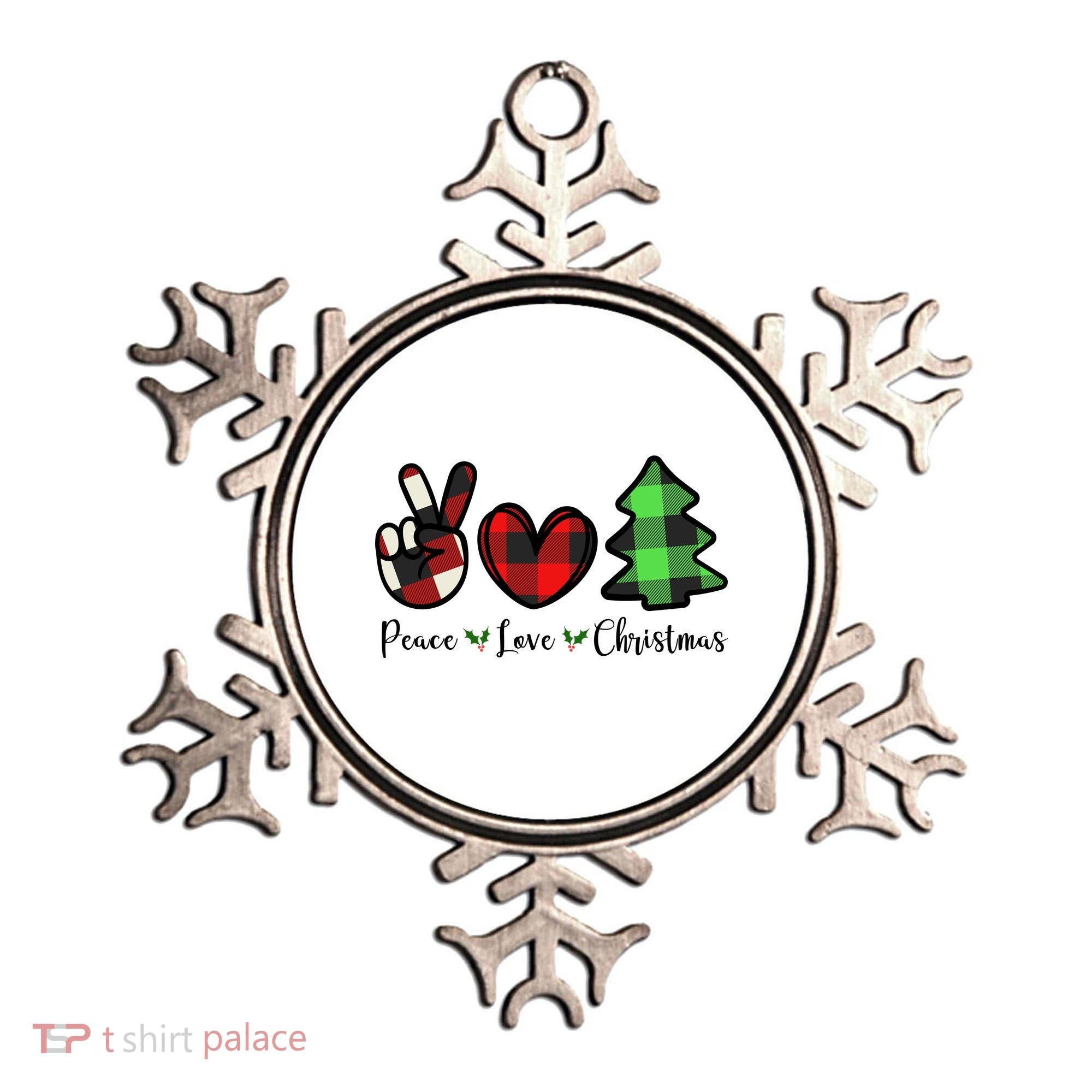 Peace Love Christmas Holiday Festive Gift Ornament