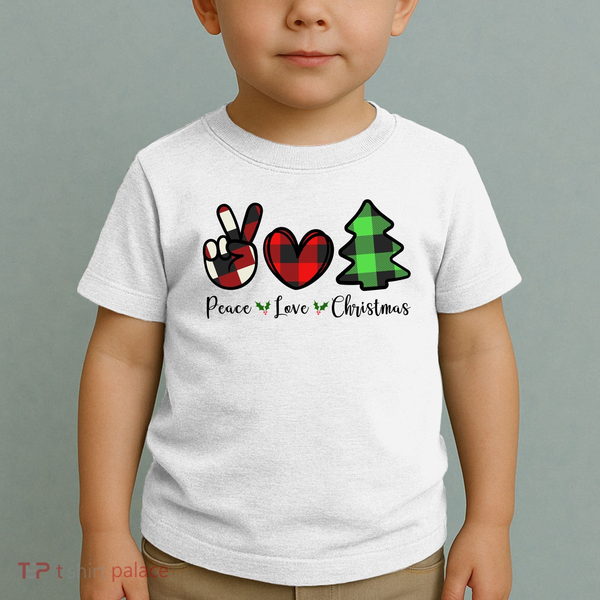 Peace Love Christmas Holiday Festive Gift Toddler T-Shirt