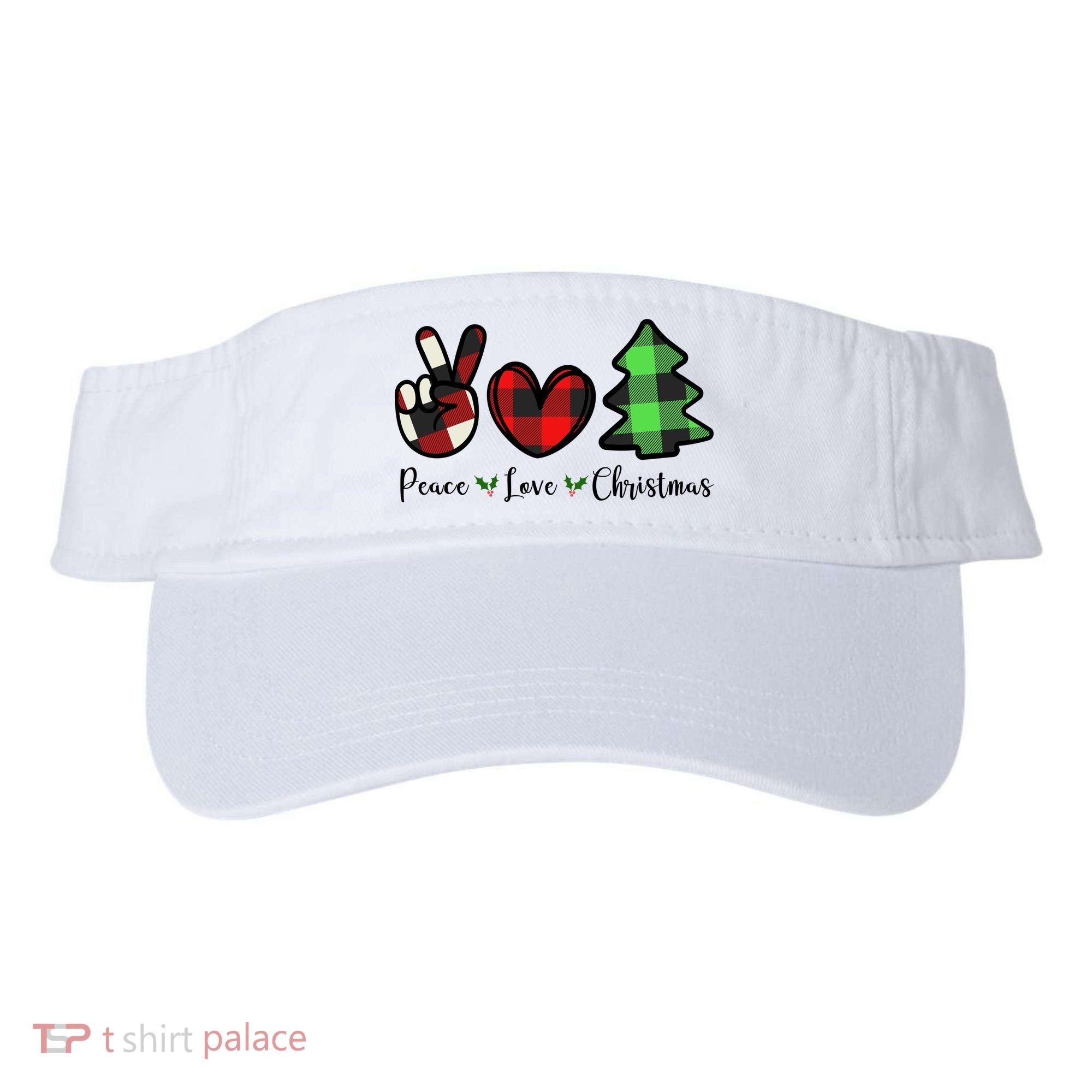 Peace Love Christmas Holiday Festive Gift Visor