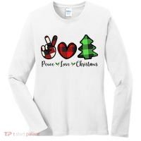 Peace Love Christmas Holiday Festive Gift Women's Long Sleeve Shirt thumb 0