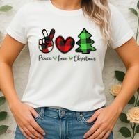 Peace Love Christmas Holiday Festive Gift Women's T-Shirt thumb 2