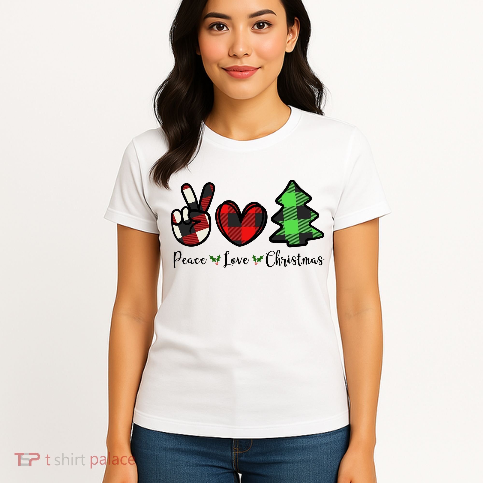 Peace Love Christmas Holiday Festive Gift Women's T-Shirt
