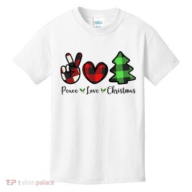 Peace Love Christmas Holiday Festive Gift Kids T-Shirt