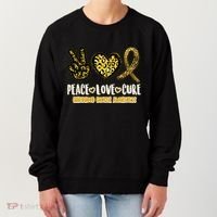 Peace Love Cure Childhood Cancer Awareness Women's Sweatshirt thumb 0