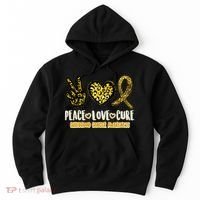 Peace Love Cure Childhood Cancer Awareness Hoodie thumb 0