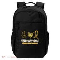 Peace Love Cure Childhood Cancer Awareness Backpack thumb 0