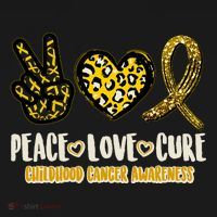 Peace Love Cure Childhood Cancer Awareness Women's Hoodie thumb 2