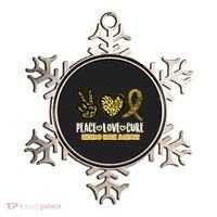 Peace Love Cure Childhood Cancer Awareness Ornament thumb 0