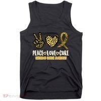Peace Love Cure Childhood Cancer Awareness Tank Top thumb 0