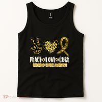 Peace Love Cure Childhood Cancer Awareness Tank Top thumb 2