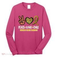 Peace Love Cure Childhood Cancer Awareness Long Sleeve Shirt thumb 0