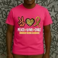 Peace Love Cure Childhood Cancer Awareness T-Shirt thumb 3