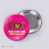 Peace Love Cure Childhood Cancer Awareness Button thumb 0
