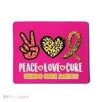 Peace Love Cure Childhood Cancer Awareness Mousepad thumb 0