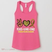 Peace Love Cure Childhood Cancer Awareness Women's Tank Top thumb 0