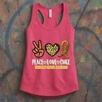 Peace Love Cure Childhood Cancer Awareness Women's Tank Top thumb 3