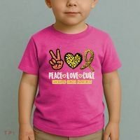 Peace Love Cure Childhood Cancer Awareness Toddler T-Shirt thumb 2