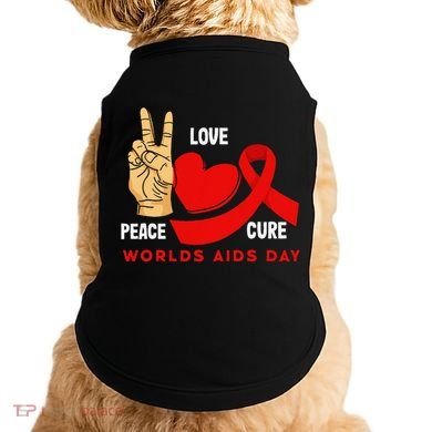 Peace Love Cure Hiv Aids Awareness World Day Doggie Tank