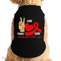 Peace Love Cure Hiv Aids Awareness World Day Doggie Tank thumb 0