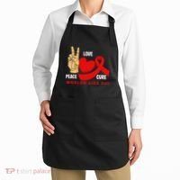 Peace Love Cure Hiv Aids Awareness World Day Apron thumb 2